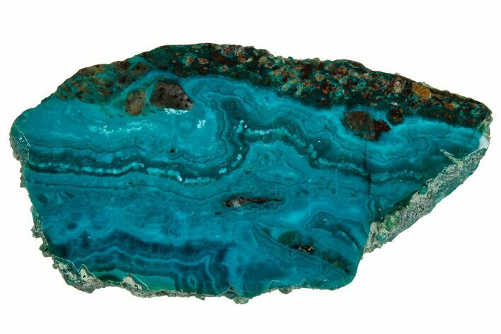 Polished Banded Chrysocolla - Bagdad Mine, Arizona #327664